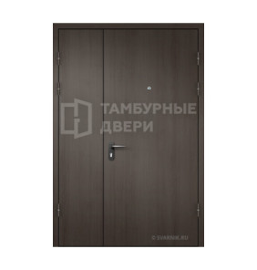 Дверь коричневая надежная тамбурная с порошковым напылением и петлями МДФ ТД-247